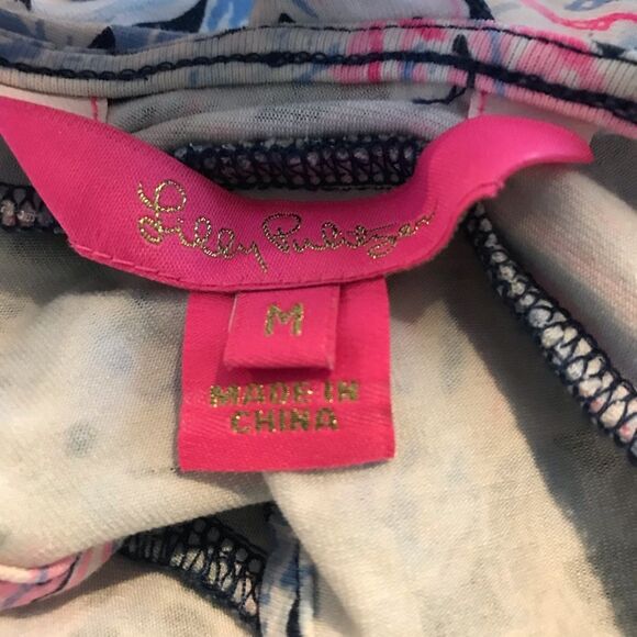Lilly Pulitzer Dani Dress Women's Size Medium High Tide Navy Its for Shore Print - Picture 9 of 12
